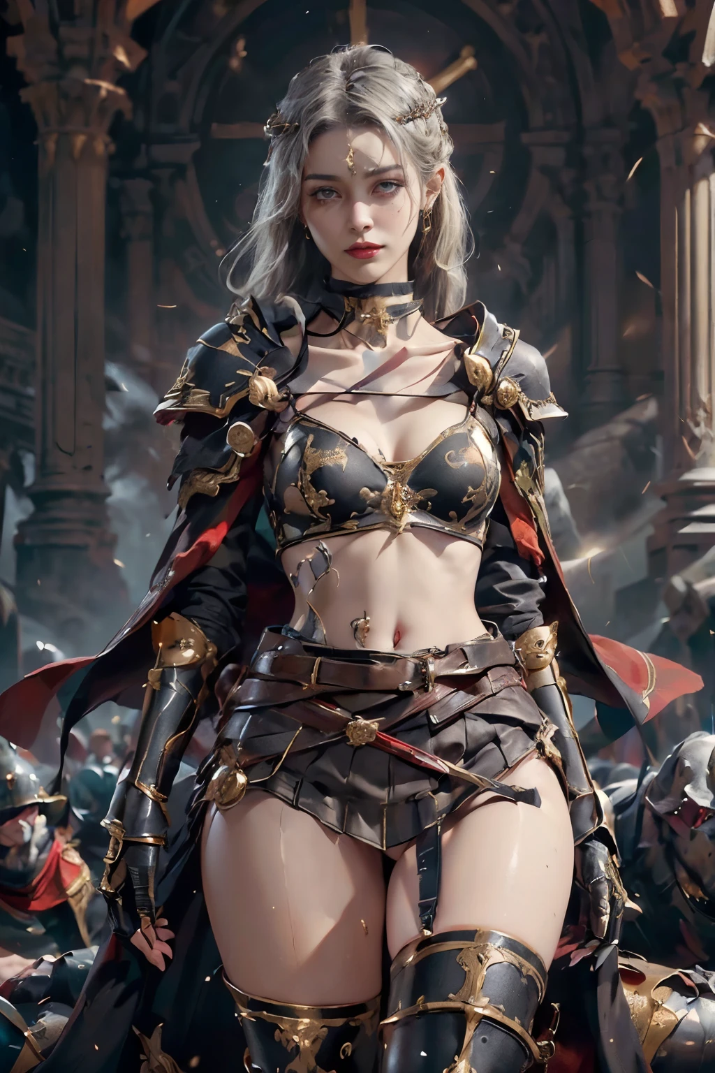 (4K), (Realistic), (high details), In a christmas movie, christmas background, full body picture of a woman with a dragon, dragon girl, monstergirl, as a badass monster hunter, pteranadon styling, succubus in tight short dress, black dragon, in monster hunter armor, monster girl, dark sorceress full view, human and dragon fusion, monster hunter monster, bikini armor female knight