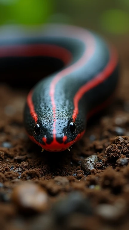 red and black snake wrapped around anthill