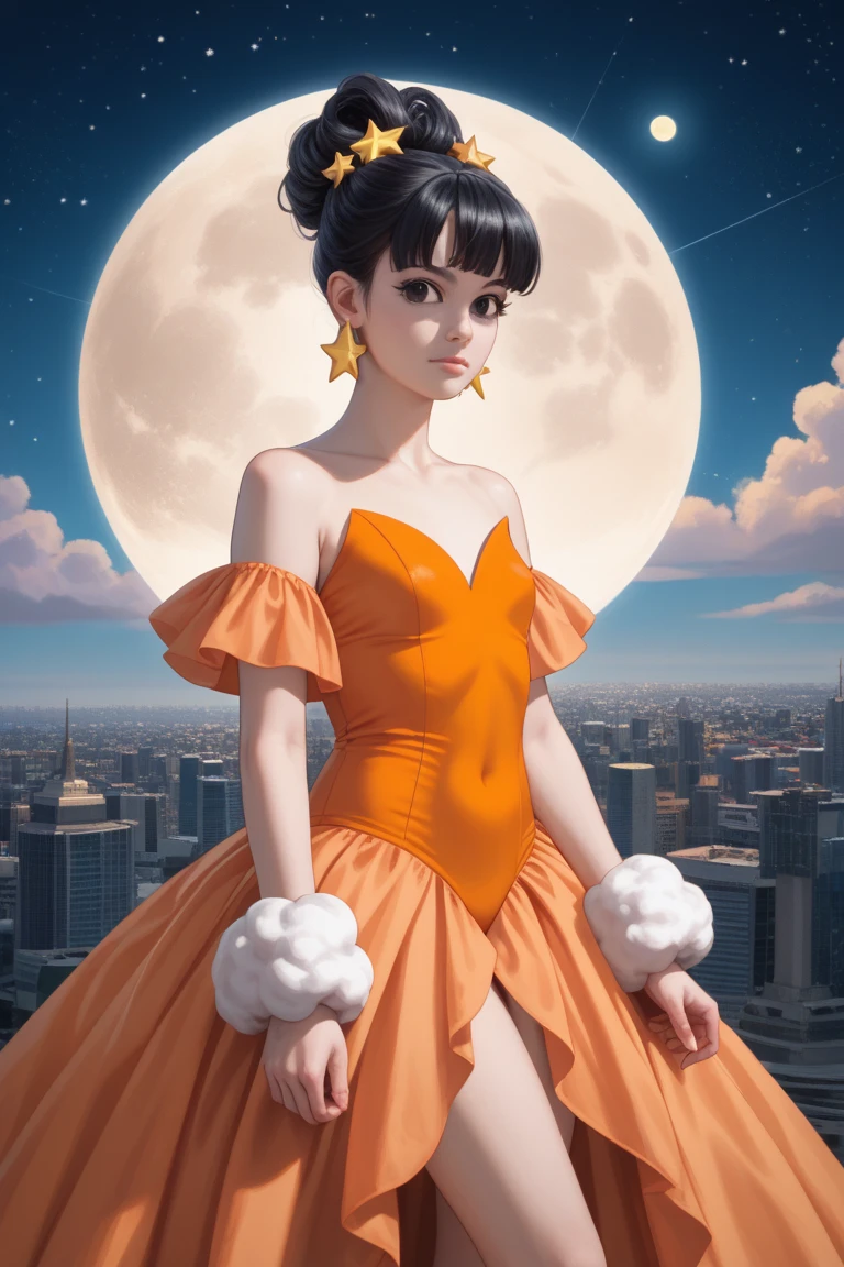 zPDXL, source_anime, rating_safe, BREAK
<lora:zvzd_pdxl:1>,
1girl, solo, solo focus,
space, (space helmet,:1.3) looking at viewer, star (sky), full body, sitting,moon,
zvezdochka,red dress,sandals,sleeveless, flat chest, golden earrings,black hair, ponytail,blue eyes,