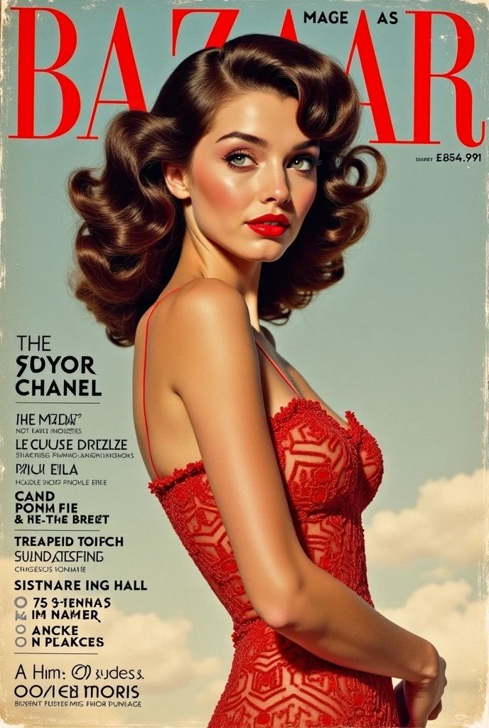 magazine cover,vogeSweater, side chest, (Sleeveless:1.2), cleavage_cutout,bare back,from on the side
