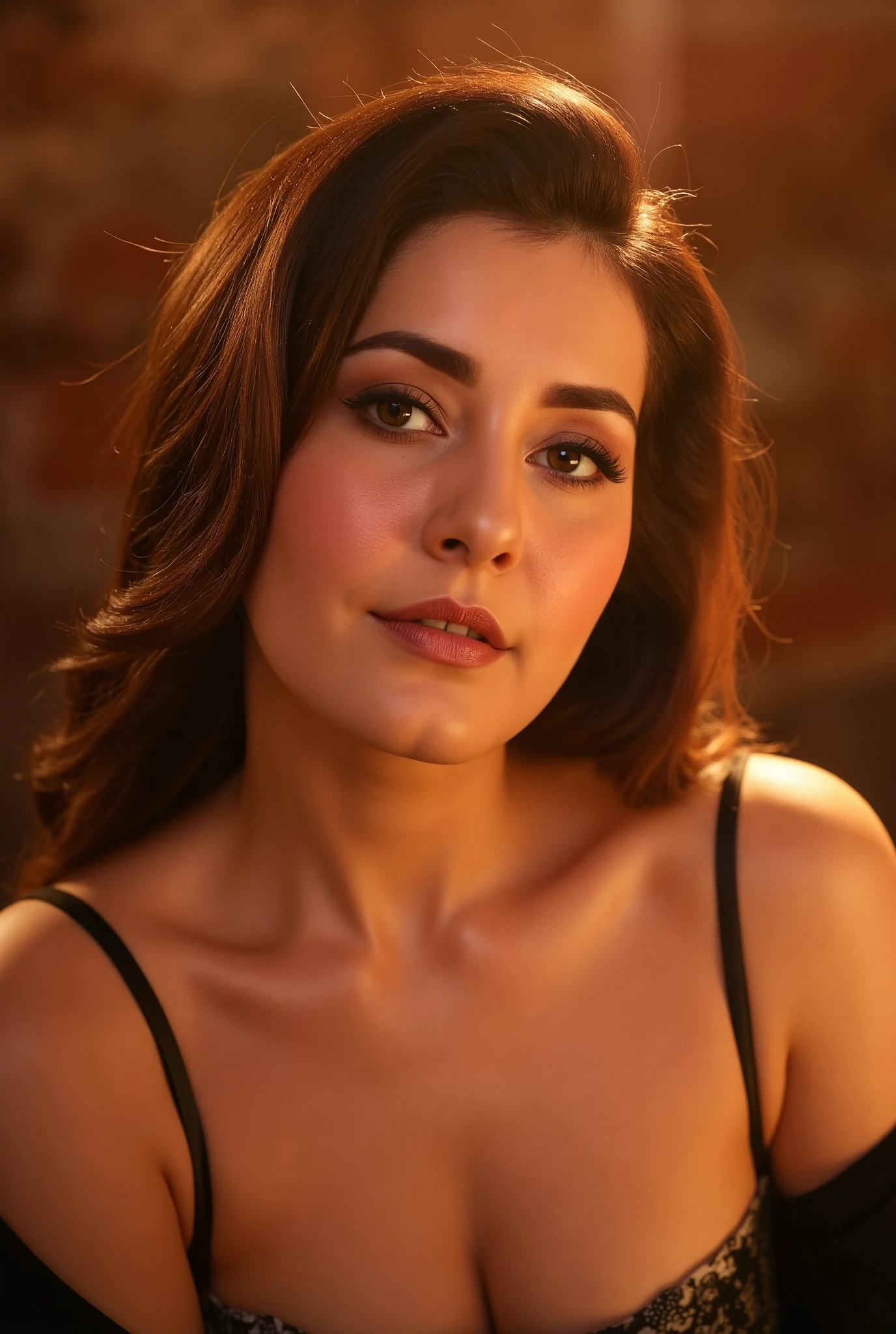 raashi, (Masterpeace, high resolution, Realistic photo, photography), beautiful girl, age from 23 to 28 years, Full face photo, with light eyes, with long wavy hair on her shoulders, beautiful breasts, beautiful and detailed face, cute smile, beautiful butt, Miranda Angelical, Beautiful legs, great detail of body and face in a sensual and erotic pose. Great detail of the background and environment . beautiful girl de muy grandes pechos, Red lips, long loose hair, sensual., from below, sideways, cowboy shot, Wide-Angle, f/16, 135mm, Sony FE GM, tachi-e, depth of field, cinematic lighting, glowing light, image fill, Realism, high quality, high details, award winning, 16k, UHD, masterpiece