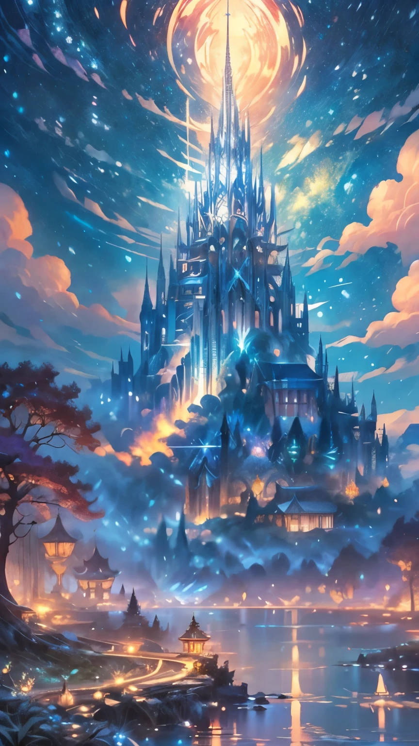 Masterpiece, intricate details, newest, Best Quality、Landscape painting、Fantasy art、Starry Sky、grow、dramatic