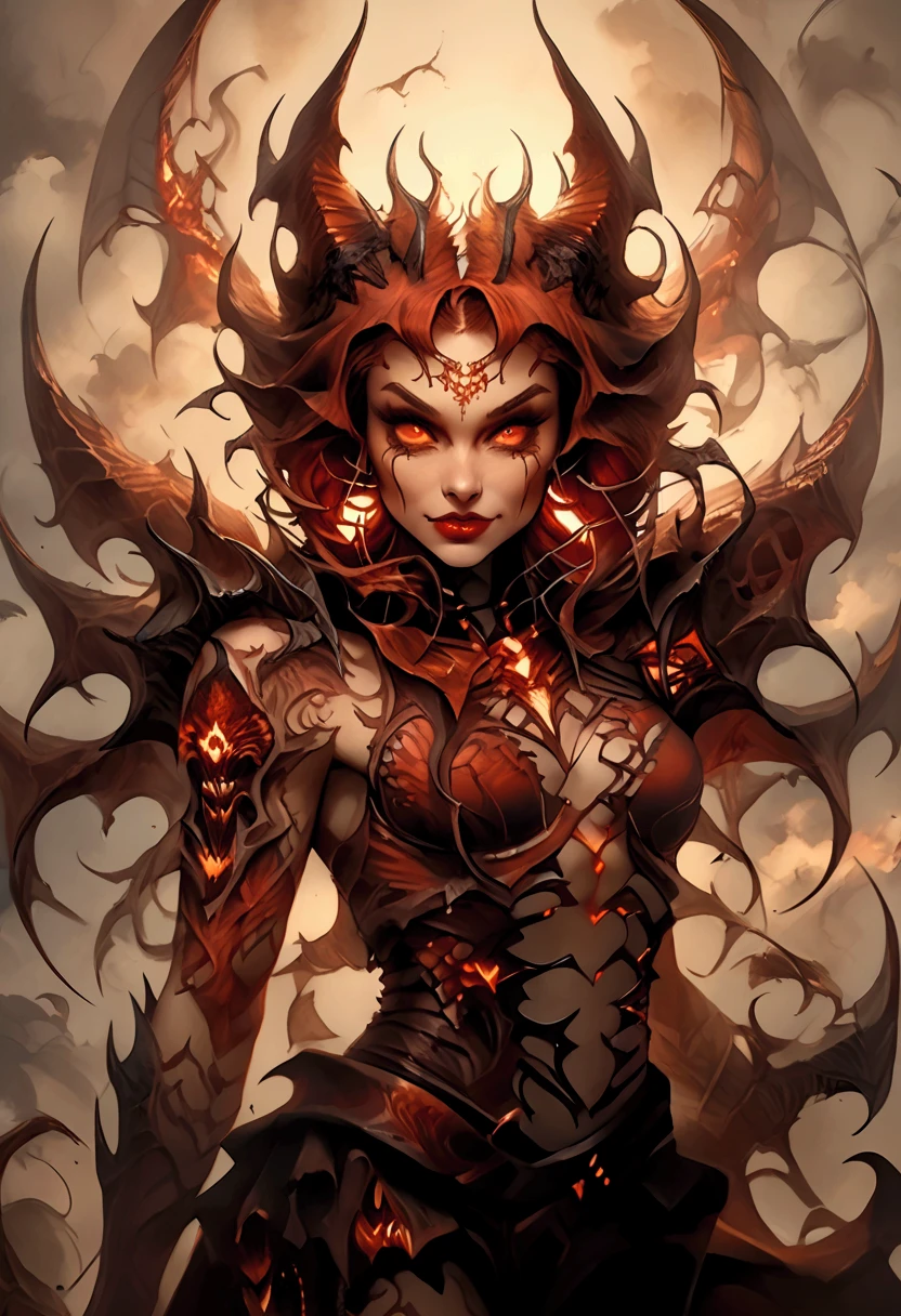 Realistic demoness tattoo