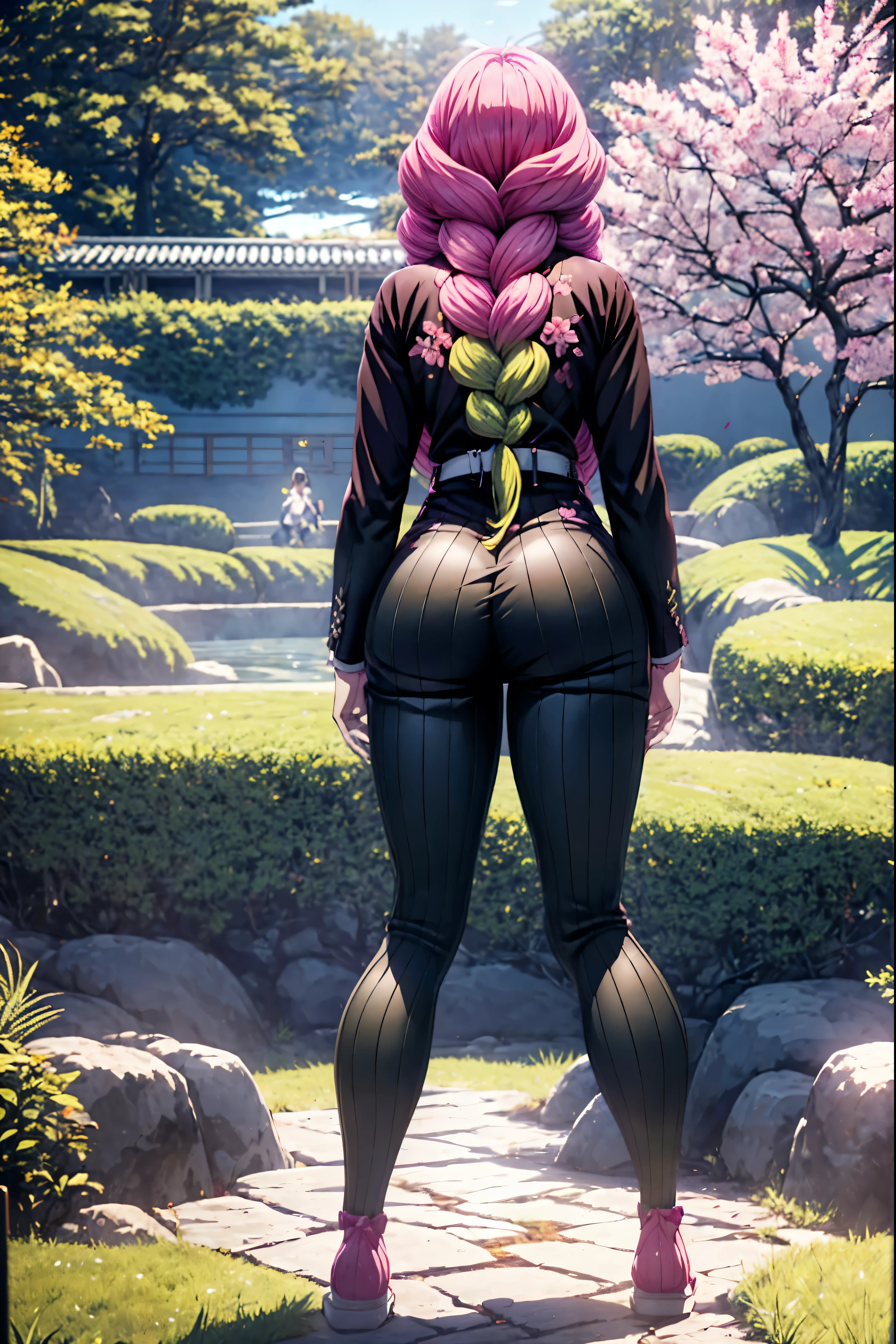 Lifting up her skirt revealed a big butt
