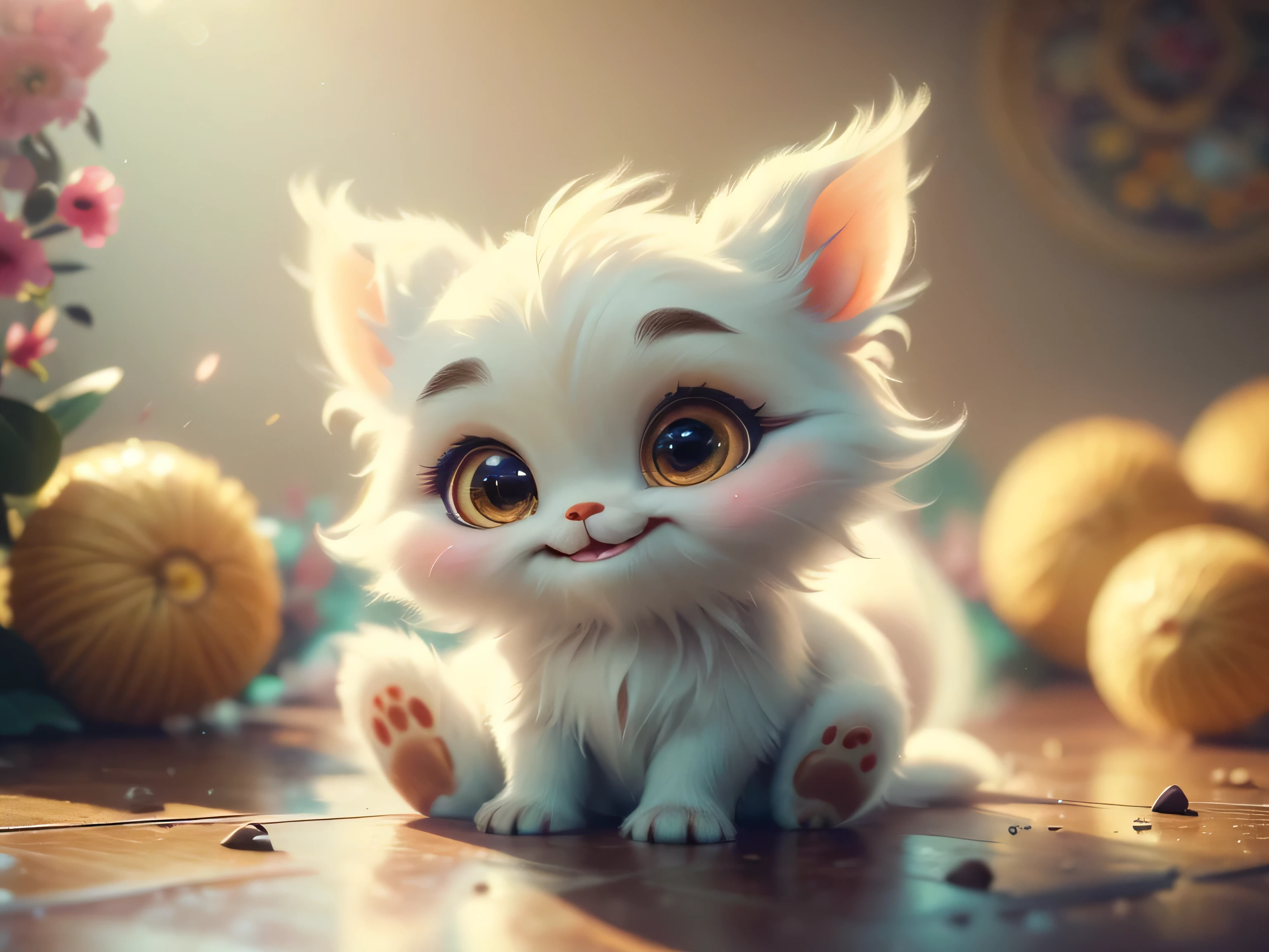 (Best Quality, Super Detail, Masterpiece, Representative Work, Official Art, Professional, Super Detail, 8k:1.3) (Photorealistic:1.2) hyperrealism airbrushed oil paints illustration. a cute little [Very cute mythical graceful transparent anthropomorphic furry creature, thin arms, fragile thread legs], sitting on top of a massive [chocolate chip] cookie, smiling and waving one hand directly at the viewer. pastel bg. Natural Lighting, Soft Background, Photorealistic, Shining Eyes, Sharp Focus, Cute and Mischievous Look, Hint of Mischief, Dreamy Atmosphere, Delicate Details, Soft Volumetric Light, (Backlight:1.3), (Cinematic:1.2), Intricate Details, (ArtStation:1.3)