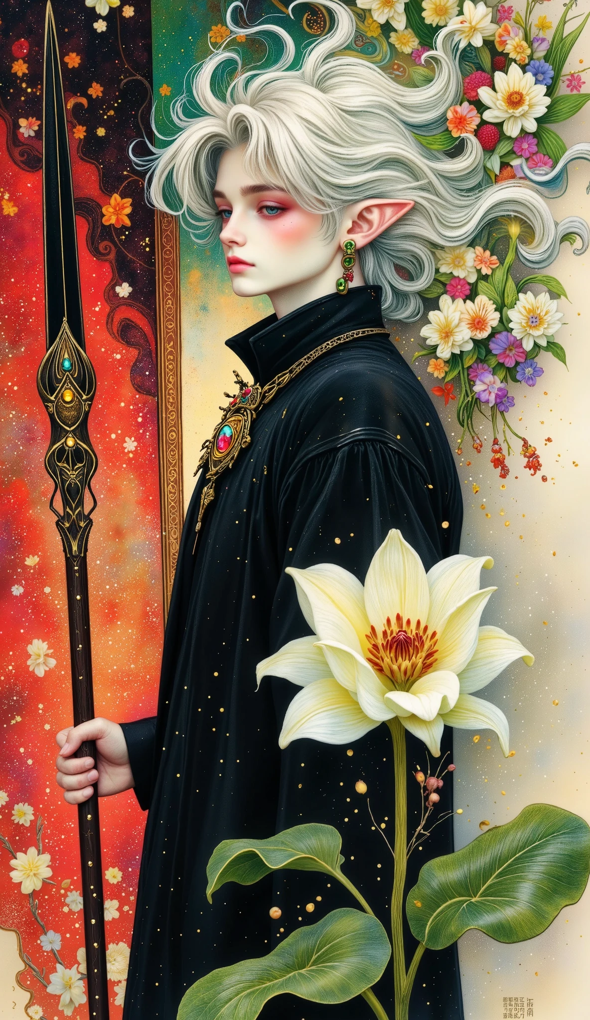 A man in a cyberpunk fantasy, detailed cybernetic guardian, mechanical wonder, Fang Tian painting halberd, white horse, vibrant red lighting, intricate machinery, cybernetic enhancements, dramatic poses, cinematic atmosphere, hyper detailed, photorealistic, chiaroscuro, cinematic lighting, Fujicolor, 8k, masterpiece, UHD, retina, masterpiece, accurate, anatomically correct, textured skin, super detail, high details, high quality, award winning, best quality, highres, 1080P, HD, 16k