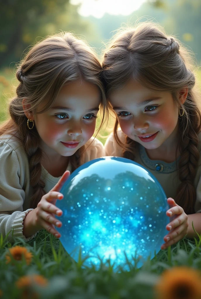 3 girls Russian children with 10 years old, WITH LONG STRAIGHT HAIR blondes, PORTRAIT STYLE, There are three glass spheres sitting on a table with a silver spoon, wallpaper - 1 0 2 4, transparent droplets, 3 D Fluid Simulation render, HD Wallpaper, liquid simulation, cute wallpaper, apple design, glass spheres, glass spheres, iphone wallpaper, desktop wallpaper, transparent liquid, glass ball, liquid glass, amazing wallpaper