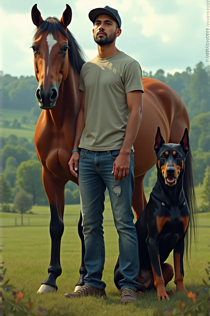 A horse mixed with a dog mixed with a human mixed with a cat mixed with a crocodile mixed with the character Leon from the game Brawl Stars
