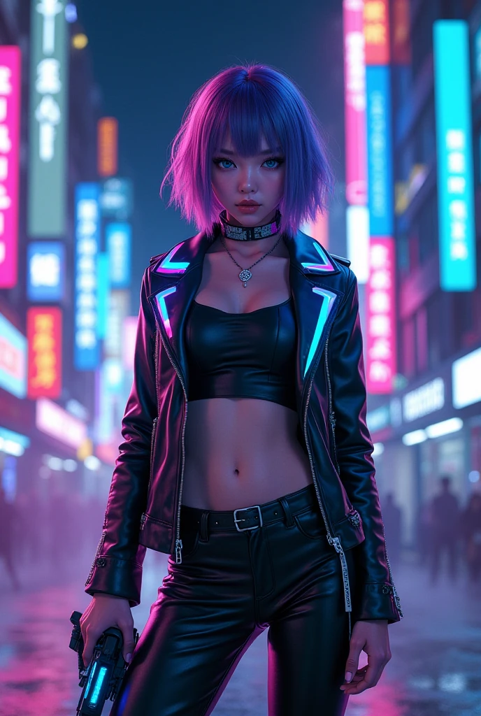 ((Best Quality)), ((Masterpiece)), ((realist)), (detailed), (1 girl), ((whole body:1.4)), woman with colorful hair and piercings, cyberpunk dreamy girl, 4K digital art with high level of detail, awesome digital illustration, Stunning work of art in 8k, colorful digital fantasy art, colorful and dark, Beautiful digital artwork, colorful digital painting, cyberpunk digital anime art, girl with light wave, HD 8K digital wallpaper art, beautiful digital painting