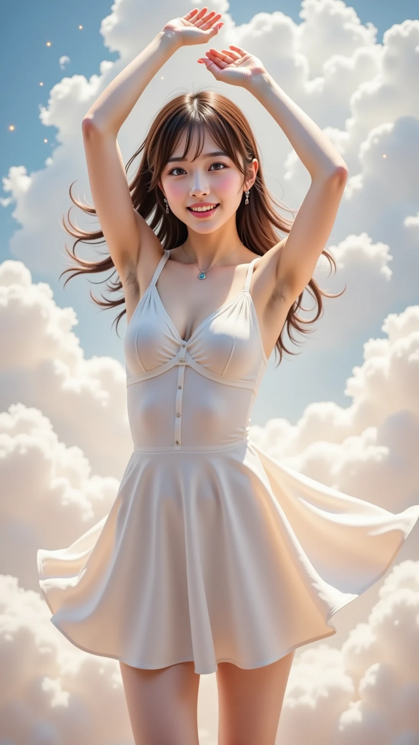 (best quality),[masterpiece],((beautiful:0.75) cute girl:0.75),(EOS R8,50mm,F1.2,8K,RAW photo:1.2),Professional,ultra-fine painting,long hair,standing,outdoors,(front:1.3),cloud,sky,ballon background, 
<lora:add_detail:0.6>,<lora:balloon:0.5> balloon <lora:Special clothes28:0.75> dress