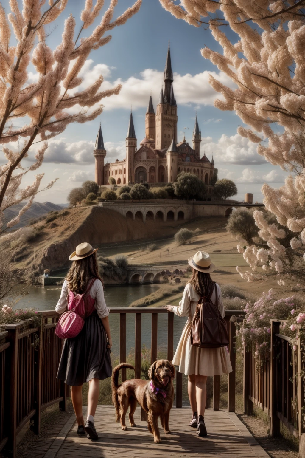 a dream country with licorice trees and candy floss leaves, chocolate dogs and candy flowers, a land of sweets, with little birds made of cream puffs and marzipan kittens...