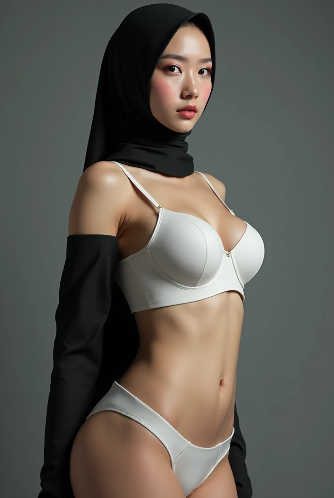 bellydancer, cyberpunk, javanese, (((hijabi))), cleavage, reflection light, chiaroscuro, depth of field, cinematic lighting, ray tracing, Sony FE GM, UHD, super detail, masterpiece, textured skin, high details, best quality, award winning,3D,hdr(HighDynamicRange),Ray tracing,NVIDIA RTX,Hyper-Resolution,Unreal 5,Subsurface scattering、PBR Texture、post-proces、Anisotropy Filtering、depth of fields、maximum definition and sharpness、Many-Layer Textures、Albedo e mapas Speculares、Surface coloring、Accurate simulation octane rendering of light-material interactions、Two-colored light、largeaperture、Low ISO、White balance、the rule of thirds、8K raw data