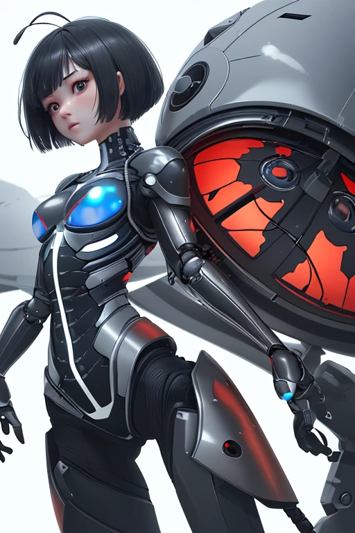 Girl, flat chest, short, sci-fi background
