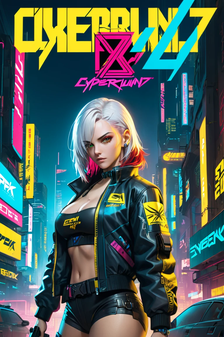 masterpiece, best quality, high quality, superdetailed, high_res, high contrast, photorealistic character, ((( Lucy))) ((cyberpunk edge runners)), white color, rainbow dyed color with white color hair, black top, black panties, white open top shirt, perfect breasts, superdetailed face, paled reddish skin, red oily lips, oily skin, sunkissed beauty, superrealistic, beauty model, Lucy art