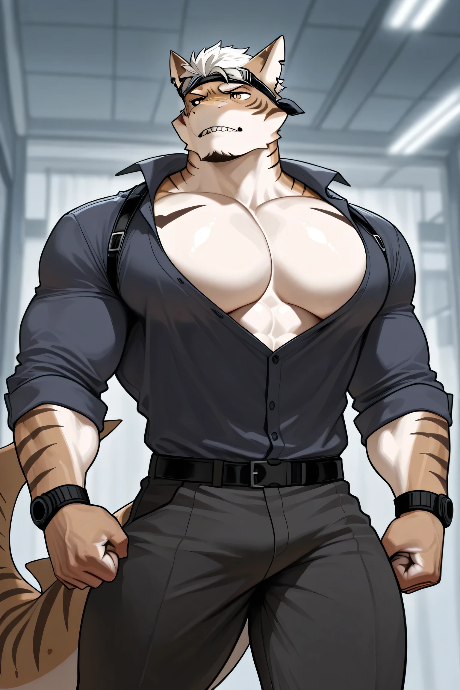 a large male shark with massive pecs

