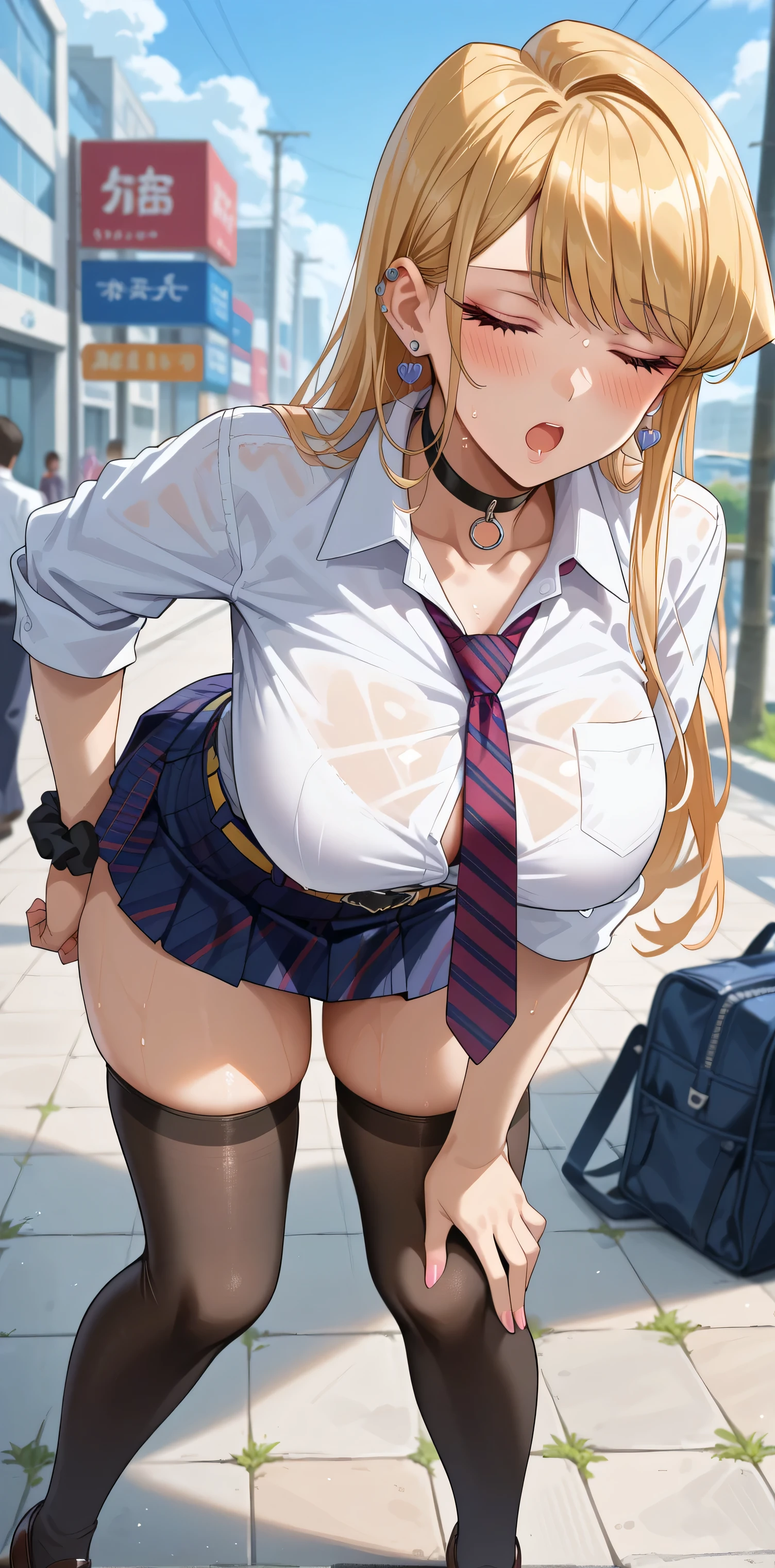 high school girl、Browsing Caution, 1boy and 1girl, In underwear、Back alley at night、teenager、Blazer uniform、Beautiful woman、Very thick thighs、Very short skirt、Lifting her skirt to show her panties、Spread your legs wide、Grab the money、Acme Face、Seducing the audience、Best image quality、High resolution、masterpiece、super high quality、Thick pubic hair、Holding money in your hands、Light green lace panties、Very big ass、Very large breasts  、Blushing、4K quality、Blushing、Cry of ecstasy、Wearing black knee socks、Sweaty all over、Heavy breathing、Shaking breasts、上下にShaking breasts、{Highest quality}, {so beautiful}, {Very detailed}, {Best illustrations}, Browsing Caution, girl, 