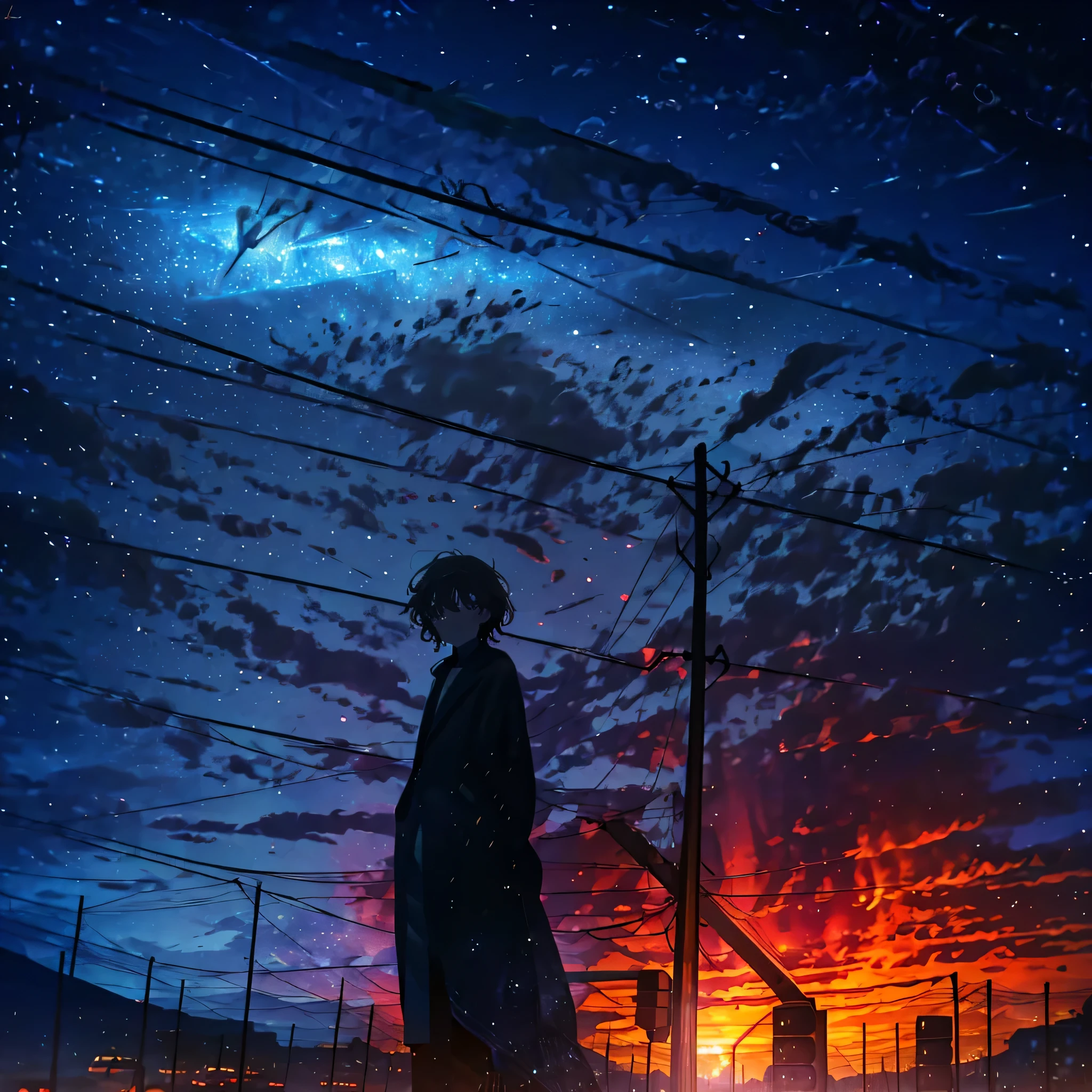 beautiful_face, beautiful,Highest_quality, good_ Anatomy ,moon, night ,moonlight, beautiful starry sky,Show off on stage, shining on stage , performing on stage excited the audience of 100 people,darkroom,villain, fearless smile ,male, boy