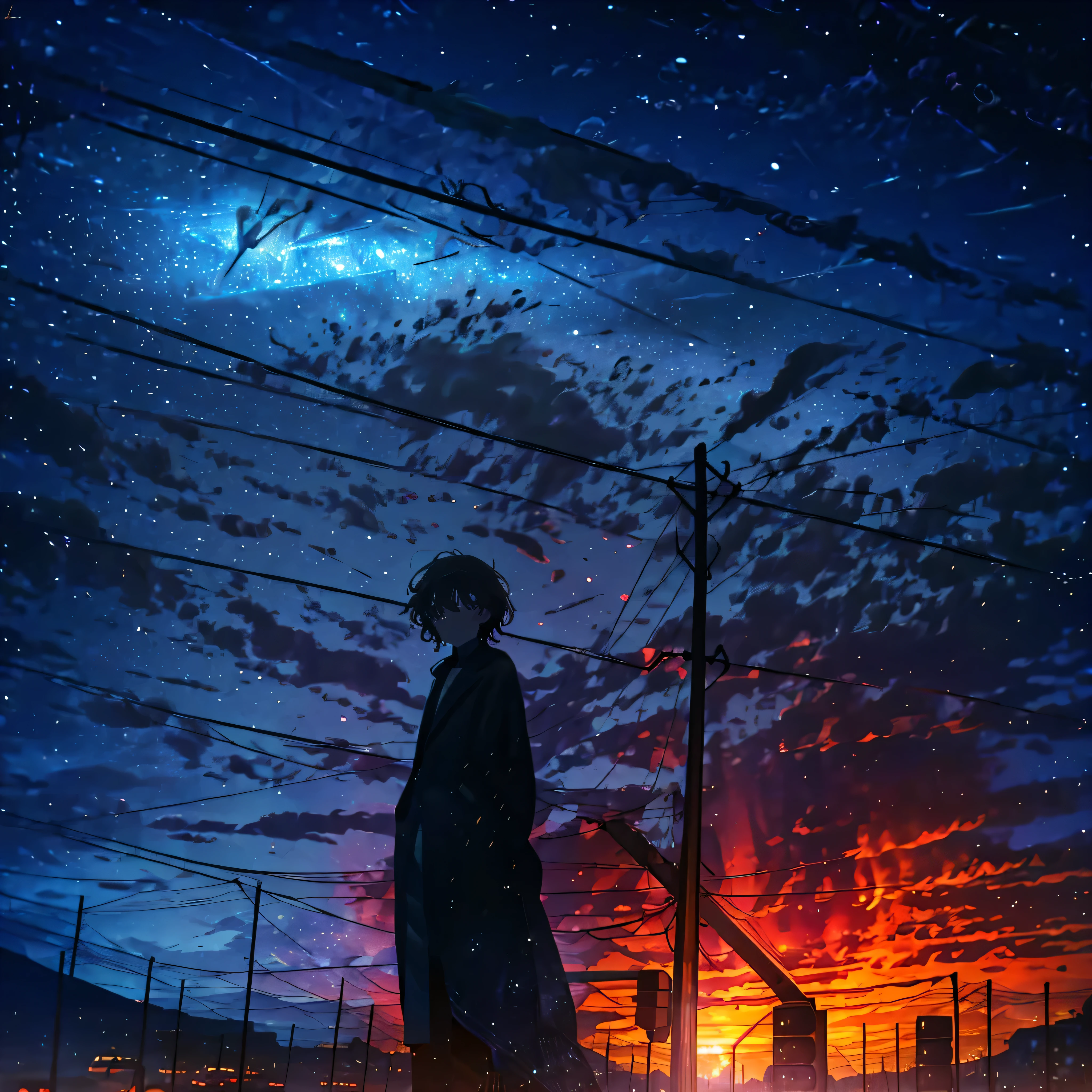 beautiful_face, beautiful,Highest_quality, good_ Anatomy ,moon, night ,moonlight, beautiful starry sky,Show off on stage, shining on stage , performing on stage excited the audience of 100 people,darkroom,villain, fearless smile ,male, boy