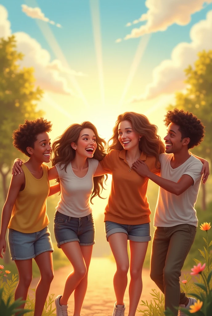 An image that means living happily for the tik tok page of strong men without showing their bodies