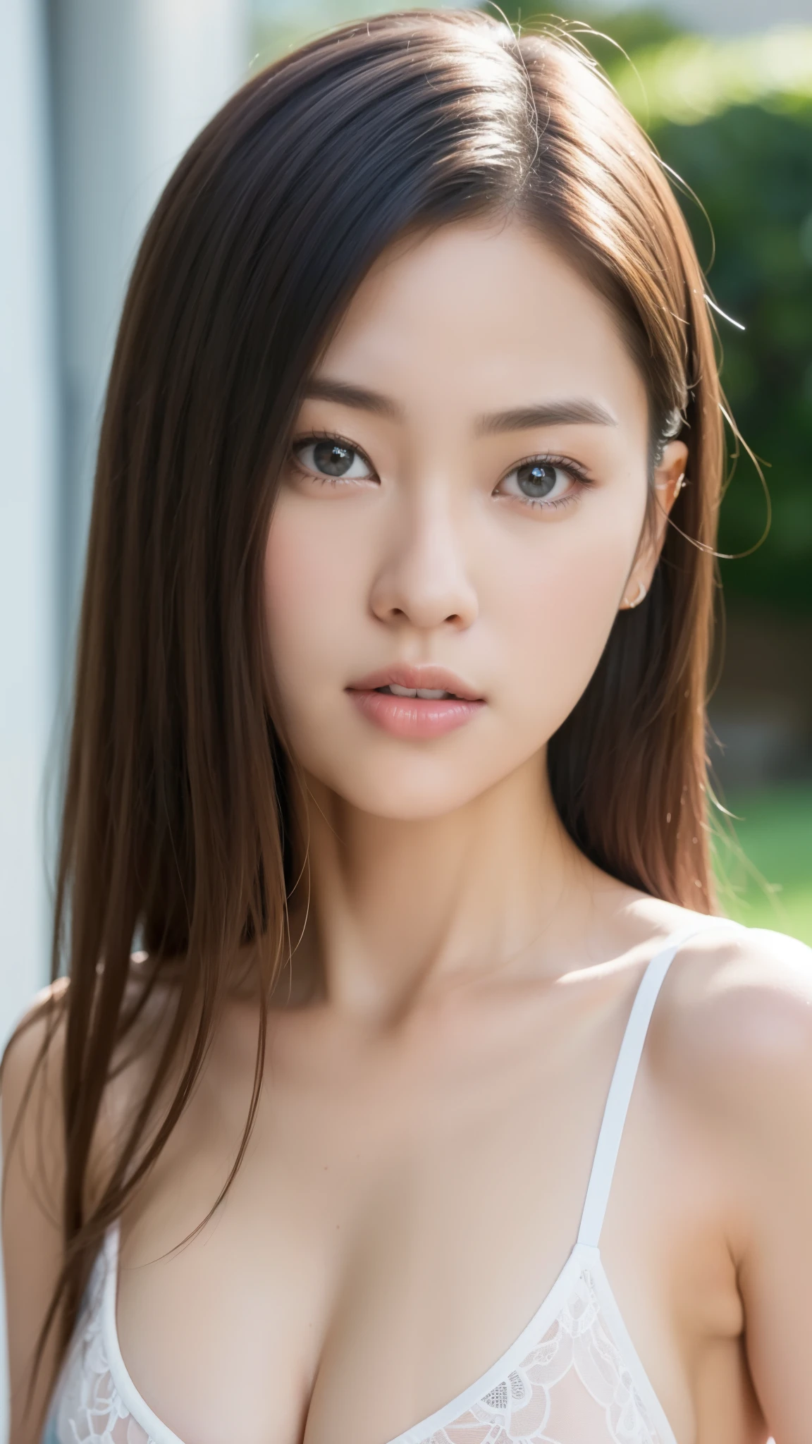 (vogue photography), (Half-body view), 1womanl, Natural skin type, Realistic Eyes and Face Details, ((dreamy)), detailized face, cinmatic lighting, nevando, (8K, RAW photogr, professional, Best quality at best, tmasterpiece:1.2), (photorealestic, photo-realistic:1.3), softlighting
