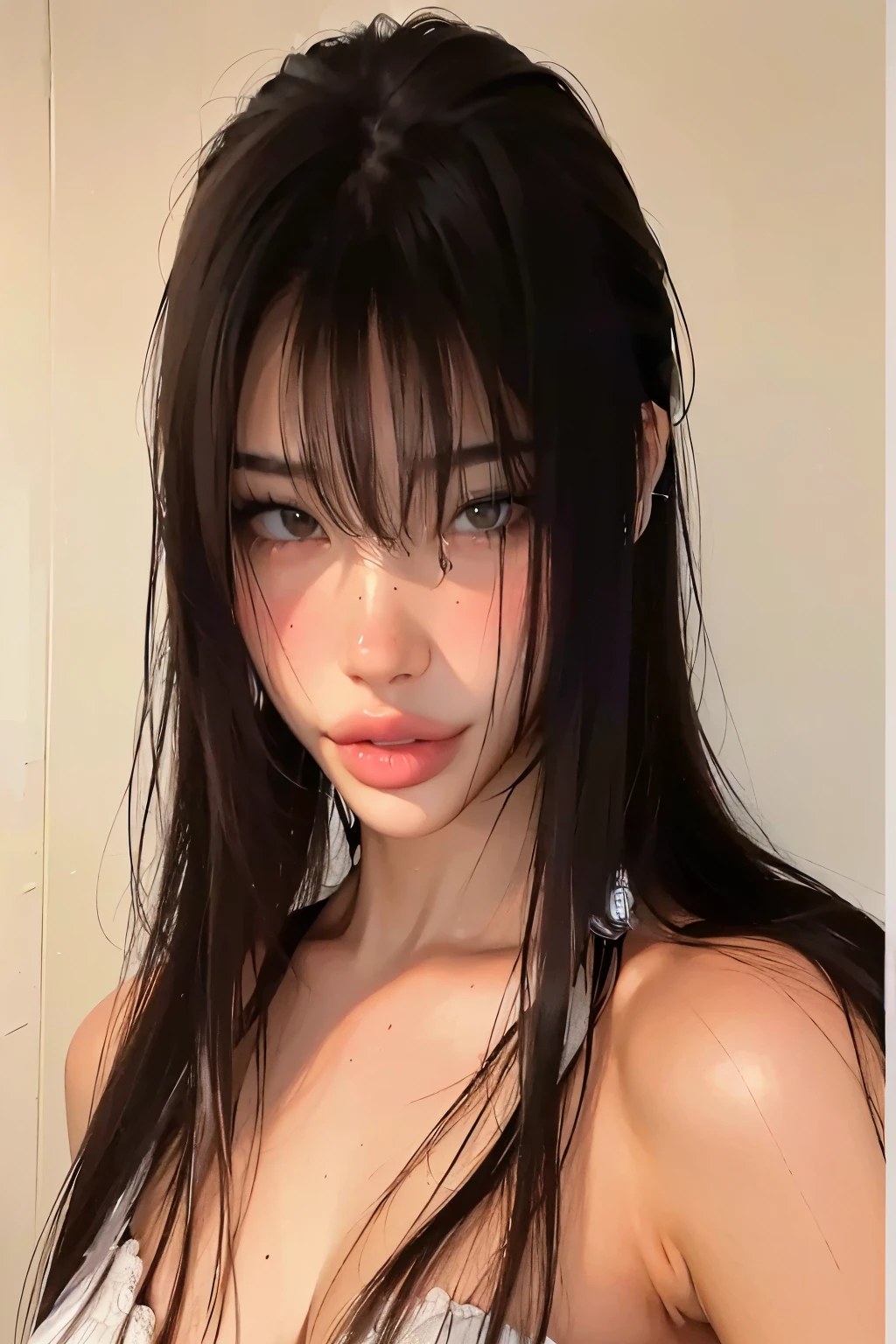 a close up of a woman in a black dress posing for a picture, realistic. cheng yi, ilya kuvshinov with long hair, stunning anime face portrait, inspired by Yanjun Cheng, photorealistic anime, beautiful anime portrait, photorealistic anime girl render, artwork in the style of guweiz, by Yanjun Cheng, hyper realistic anime