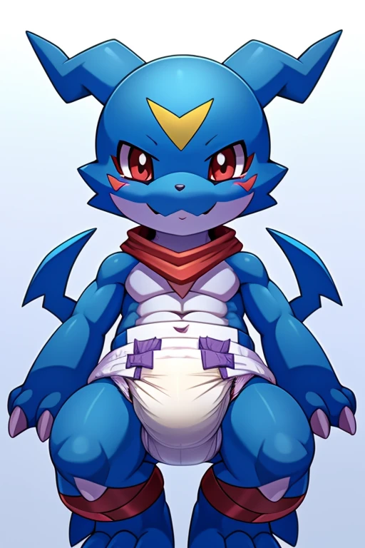 V-mon、Digimon、Blue Body、Big Eyes、Small horn on the nose、penis