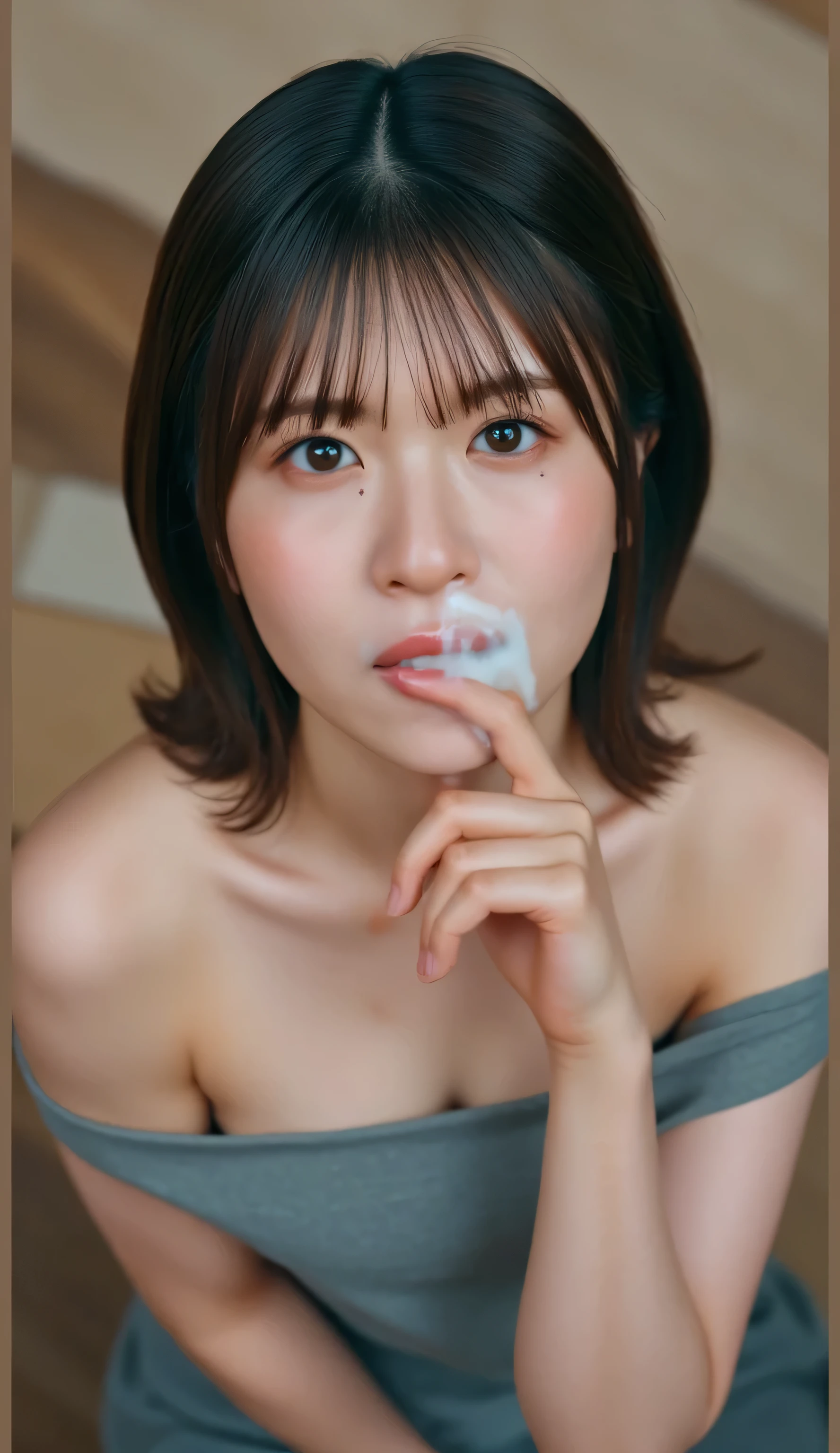 detailed eyes, black eyes, looking at the viewer,