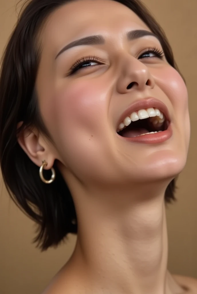 masutepiece,award - winning photo, Extremely detailed, edgOrgasm, Woman with mouth open and eyes closed , Skin shiny with sweat、Flowing sweat、Illumination that emphasizes shiny sweat{{{Spread }}}, A dark-haired、NSFW、