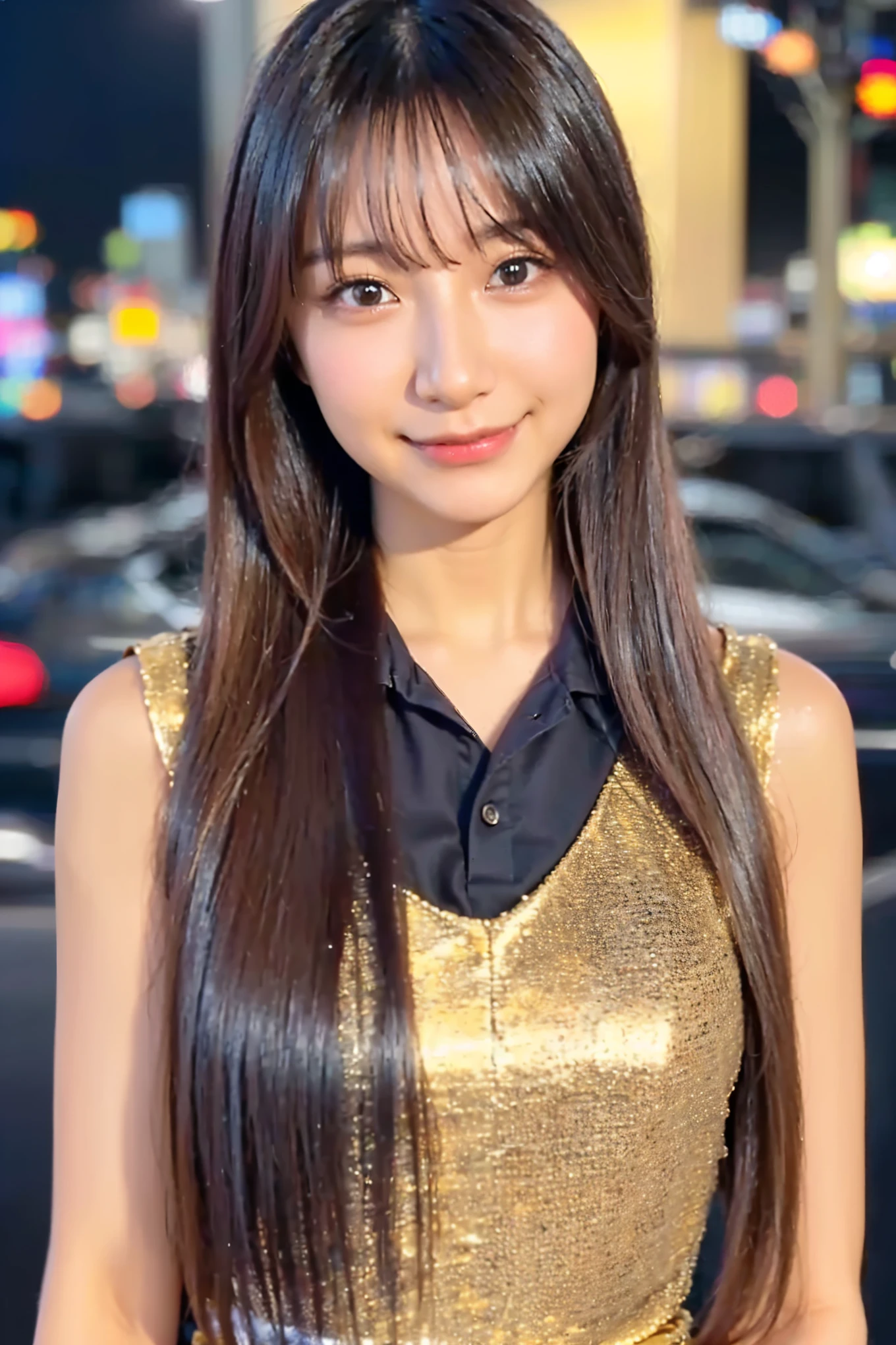 (Completely live action:1.37), (Amazingly realistic textures:1.37), (masterpiece, best quality:1.2), (8k uhd, 16k, 32k, ultra high res), amazingly realistic skin, amazingly realistic photo, superrealism, (photorealistic:1.37), (RAW photo), ultimately realistic, (ultimately realistic all details), (ultimately realistic all textures), super realistic lighting, super realistic shadow, (japanese girl:1.5), ((young face)), smiling, happy, super realistic face, ultimately realistic skin, ultimately realistic eyes, (mascara:1.35)ultimately realistic background, ultimately realistic detail up, kkw-ph1, ((drooping eyes, cyberpunk-style cyborg girl, amazingly intricate details, Anatomically perfect hands, mechanical body, silver knight armor, ultra glossy texture, purple hair))