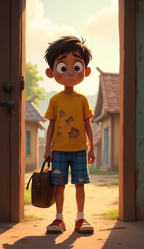 A sad boy, shanty town, dirty, perfect quality, clear focus (clutter - home: 0.8), (masterpiece: 1.2) (realistic: 1.2) (bokeh) (best quality) (detailed skin: 1.3) (intricate details) (8K) (detail eyes) (sharp focus), (sadness), (poor boy)