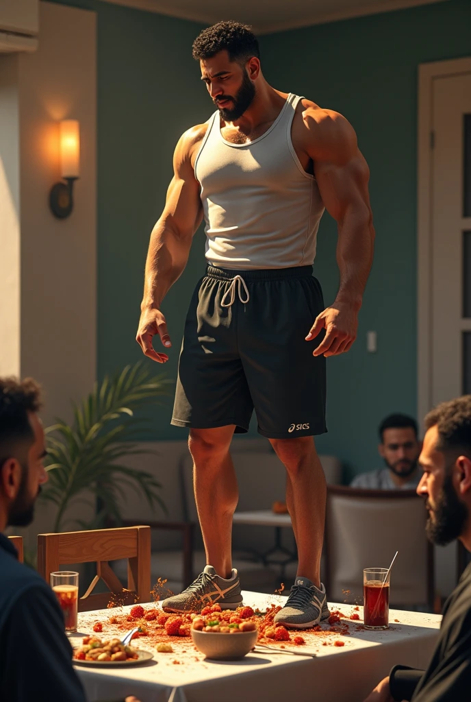 45 yers old,Guardiola,Shirtless,Tong,Bulge,office room,black long socks,Thin,musculature,lbeard,fortitude,artwork of a,tmasterpiece,k hd,angry look,purple panty,Legs open,Raised butt,Put your hands behind your head,surrounded by a crowd of people