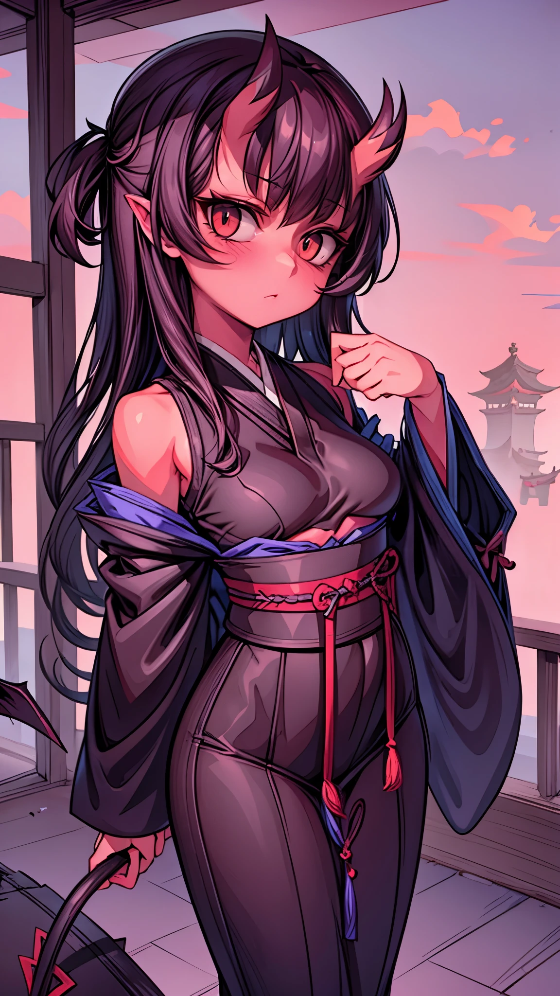 Japan Setsubun Deformed girl demon anime cute masterpiece top quality high resolution