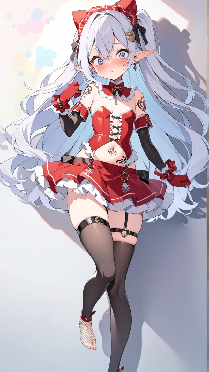 ((Masterpiece, Highest quality)), Detailed face, CharacterDesignSheet, full bodyesbian, Full of details, Multiple poses and expressions, Highly detailed, Depth, Many parts,beuaty girl,lacepantyhose, High Balance, Natural light, Wear a red bunny suit