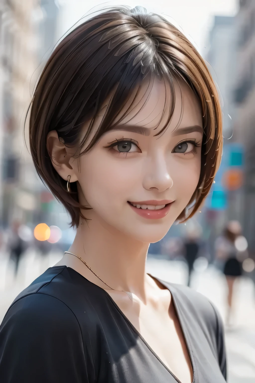 1 Female、40 years、Ultra detailed face、Detailed lips、Detailed eyes、double eyelid, (Medium Short Hair、Huge breasts:1.5)、Summer Sweaters:1.1, ((Highest quality、8k、Photorealistic, masterpiece:1.3))
