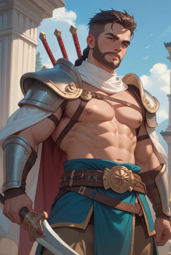 score_9, score_8_up, score_7_up,score_6_up,score_5_up,score_4_up, man, manly , musuclar, ((Olympus,ares, war, mar)),tan, war god ,bulge