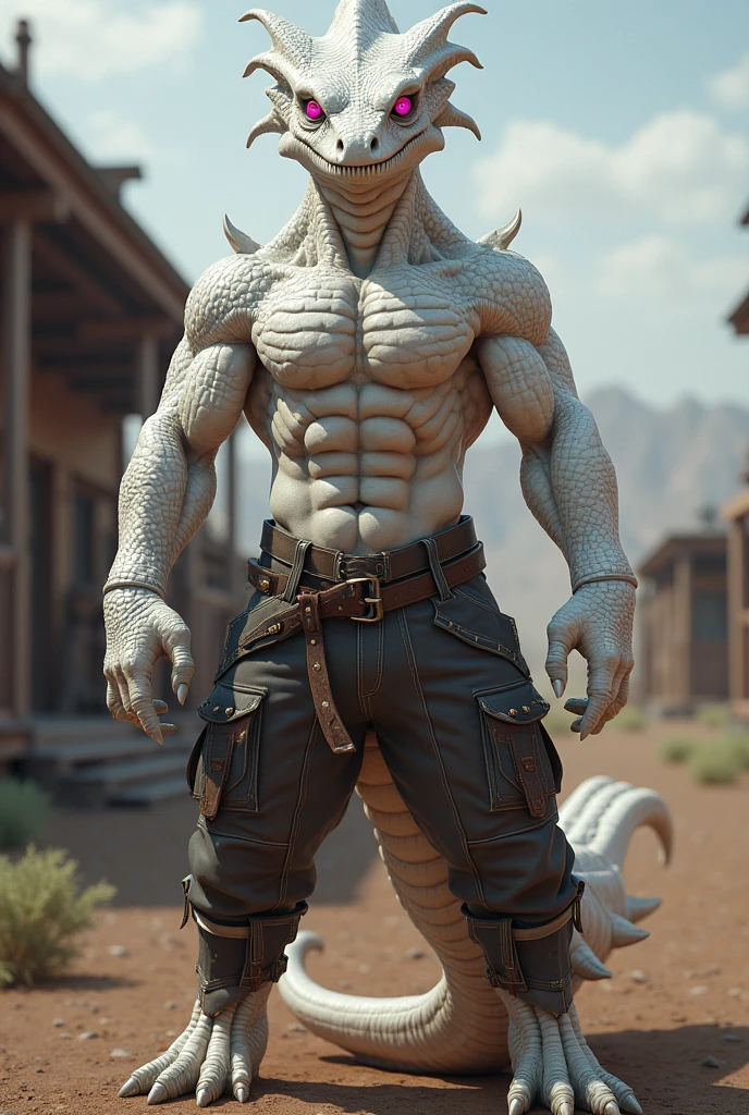 Standing on the extremely hot street,Wearing swimming trunks,Chest gemstones,Skinny girl(),Cyberpunk dragons,Pinkish white scales,Perfect fingers,Feet are clawed and wear black plastic sandals,Detailed and true,High Detail,high quality,High-resolution photos,Real and perfect eyes,Detailed paw,Real and detailed scales,Claws,clear visual artwork,Five finger hand,Top quality,32k,Ultra high quality,Hot weather,Hot expression,Digital Media Art:Close-up of claws and toes,