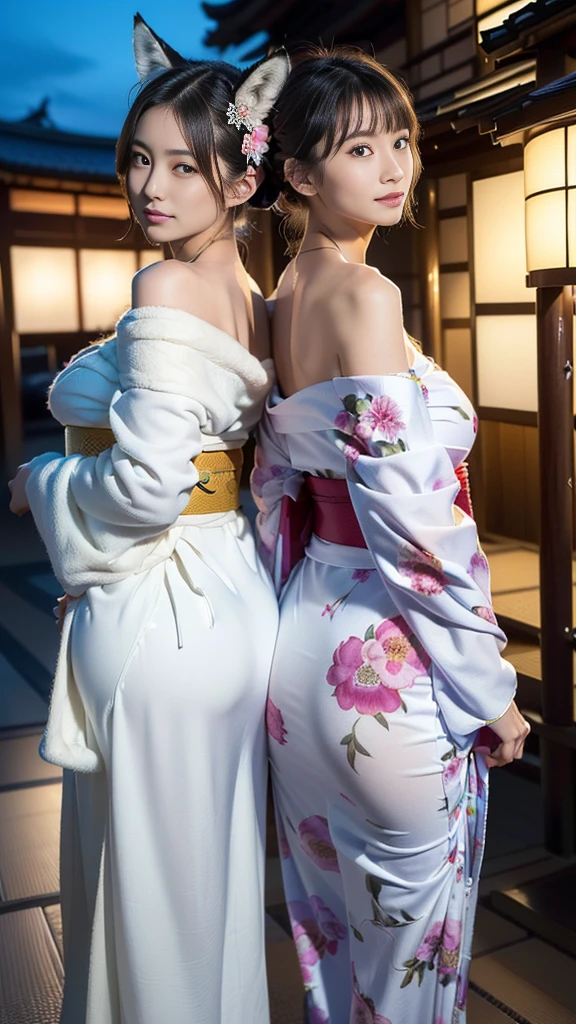 Sexy whores, sexy whores in opened kimono, sexy blond hair girls, erotic art, sexy kimono, beautiful kimono, dojo temple, beautiful landscape,