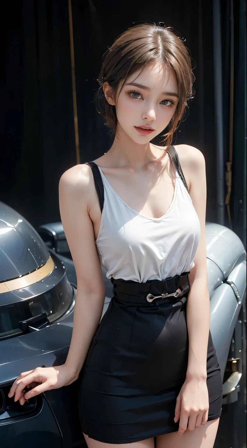 zydG, One of the most beautiful women on street corners, More skin, ((posterior view)), (s ass)、Brown-eyed, (Shorthair with bangs:1.2), (Colossal tits:1.5), (medium areolae:0.8),full body seen、Pretty woman with emphasizing slender abs:1.3、((Tank tops))、(((Ultra Micro Mini Skirt)))、garters、stockings、appearance々the pose、Toned buttocks、thin ankles、perfect hand, Perfect fingers, Perfect breasts, perfect hair, face perfect, Perfect body,((Angle from which you can see the whole body))、
(Photorealsitic:1.4), (Top image quality:1.0), (超A high resolution:1.0), 8K, Raw photography, (masterpiece:0.2), (pureerosface_v1:0.5)