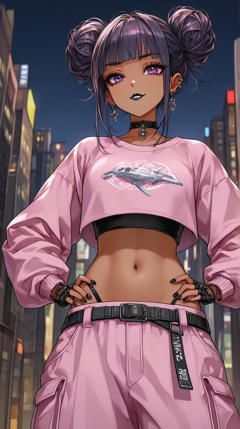 Cyberpunk Girl wearing a phosphorescent yellow green clothes and sneakers