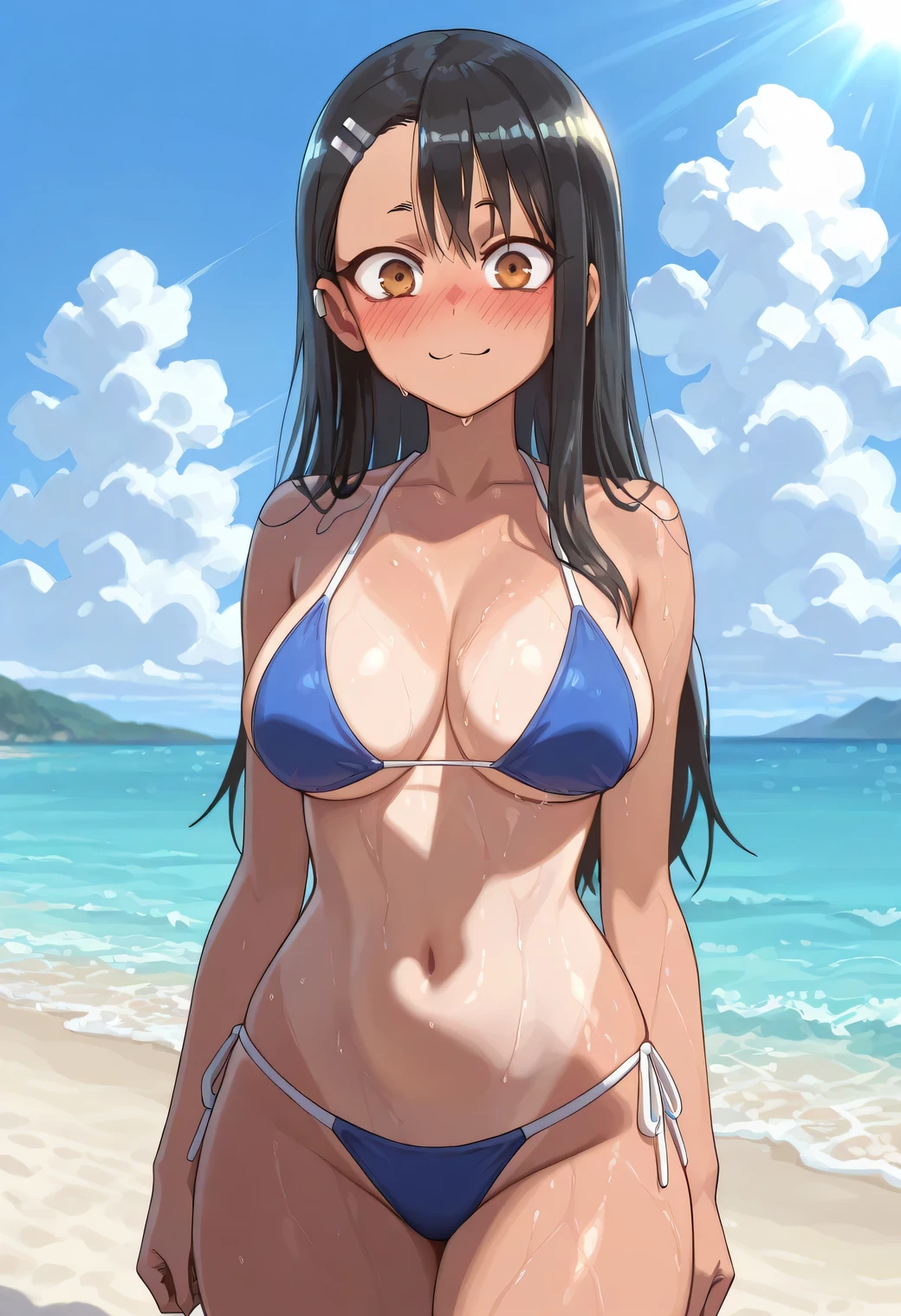 以下は2000文字of詳細なプロンプトです::
topless、topless
--- 非常に詳細, Realistic, high-resolution 4K image of a beautiful woman standing topless by the seaside. of woman is the main focus of the image, with every detail of her appearance meticulously depicted to emphasize her natural beauty and the artistic nature of the scene. She has been a long time, Flowing, Wavy hair cascading down the back, catching the sunlight and shimmering with natural highlights. 彼女of肌は日焼けしている, Give her health, Shining and contrasting beautifully with bright light, 彼女of後ろには澄み切った青空.
Her eyes are expressive and captivating, reflecting the joy and warmth of a perfect summer day. She's gentle, warm smile that exudes confidence and contentment, inviting viewers to share in the serene and blissful atmosphere of the seaside. Her facial features are soft and harmonious, 自然な優雅さが彼女of魅力をさらに引き立てる.
of woman is standing confidently topless, emphasizing her natural beauty and the of the summer beach setting. 彼女of姿勢はリラックスしていながらも落ち着いています, embodying a sense of ease and grace. 彼女of肩は少し後ろに引かれている, and her arms hang naturally at her sides, 彼女of姿勢of自然な美しさをさらに引き立てている. of focus on her toplessness is tasteful and artistic, ensuring that the image remains elegant and sophisticated.
of background of the image features a stunning seaside landscape, In the endless blue sky, ふわふわof白い雲が点在. of gentle waves of the ocean lap at the shore, creating a soothing and rhythmic backdrop that complements the tranquility of the scene. of sandy beach extends into the distance, with the golden grains of sand sparkling in the sunlight.
In the distance, a few beachgoers can be seen enjoying the sun and sea, Enhance the tranquil atmosphere. of overall atmosphere of the image is bright, warm, and summery, 喜びof気持ちを呼び起こす, relaxation, and . of