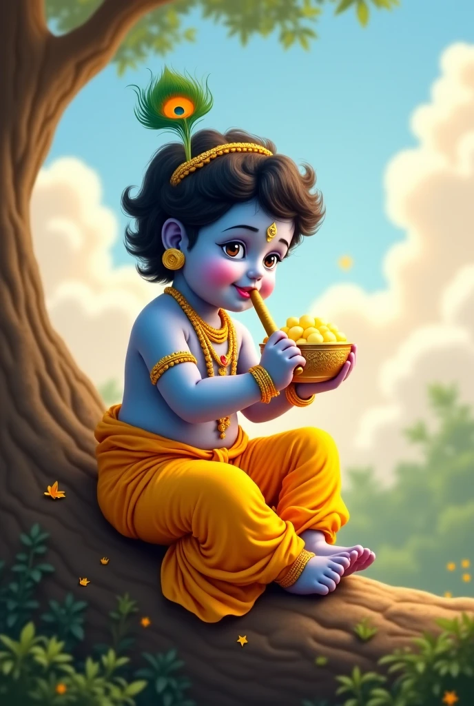 Krishna iting mango 
