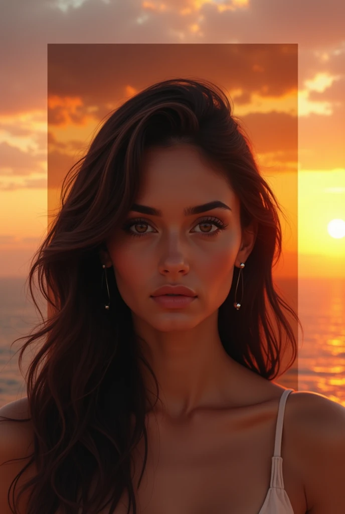 Show a baby face, handsome European man fascinated by a dark-skinned woman, beautiful mediterranean woman. No fundo, show an ugly Nordic woman looking at them with jealousy. Highlight the superiority of Mediterranean women. Seja criativo.