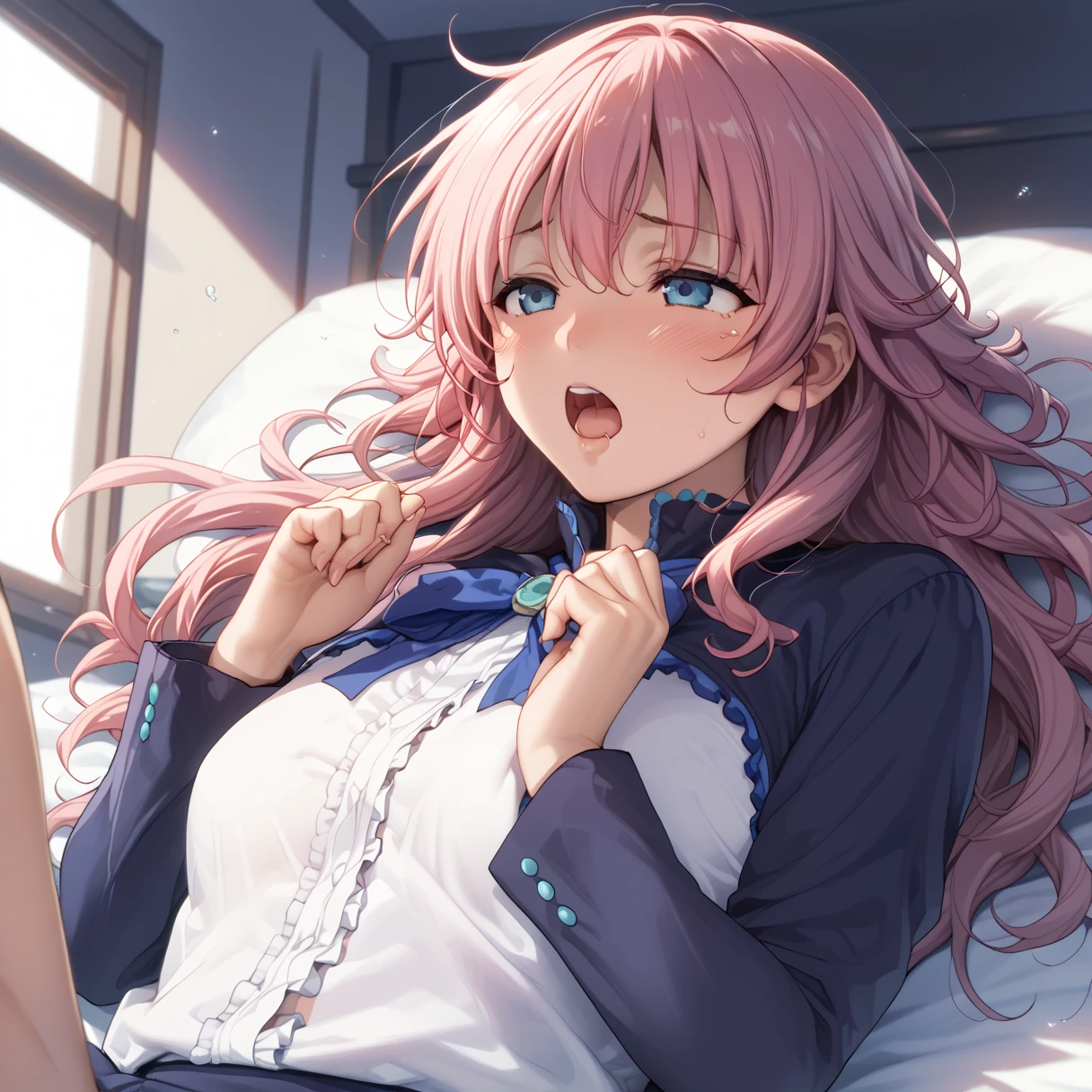 top-quality、Photorealsitic、8K picture quality、hight resolution、女の子 1 人、sixteen years old、Random Hair Styles、hi-school girl、Fluffy Uniform、Chest exposed、Fluffy breasts、I'm not wearing panties、Sleeping face down in bed、facing back、 The penis is inserted、doggy style、Face screaming with eyes closed、get blush、Vaginal ejaculation 、 Semen overflowing from the vagina、 Semen is fired into the buttocks、captured from behind、Fit your whole body to the screen、