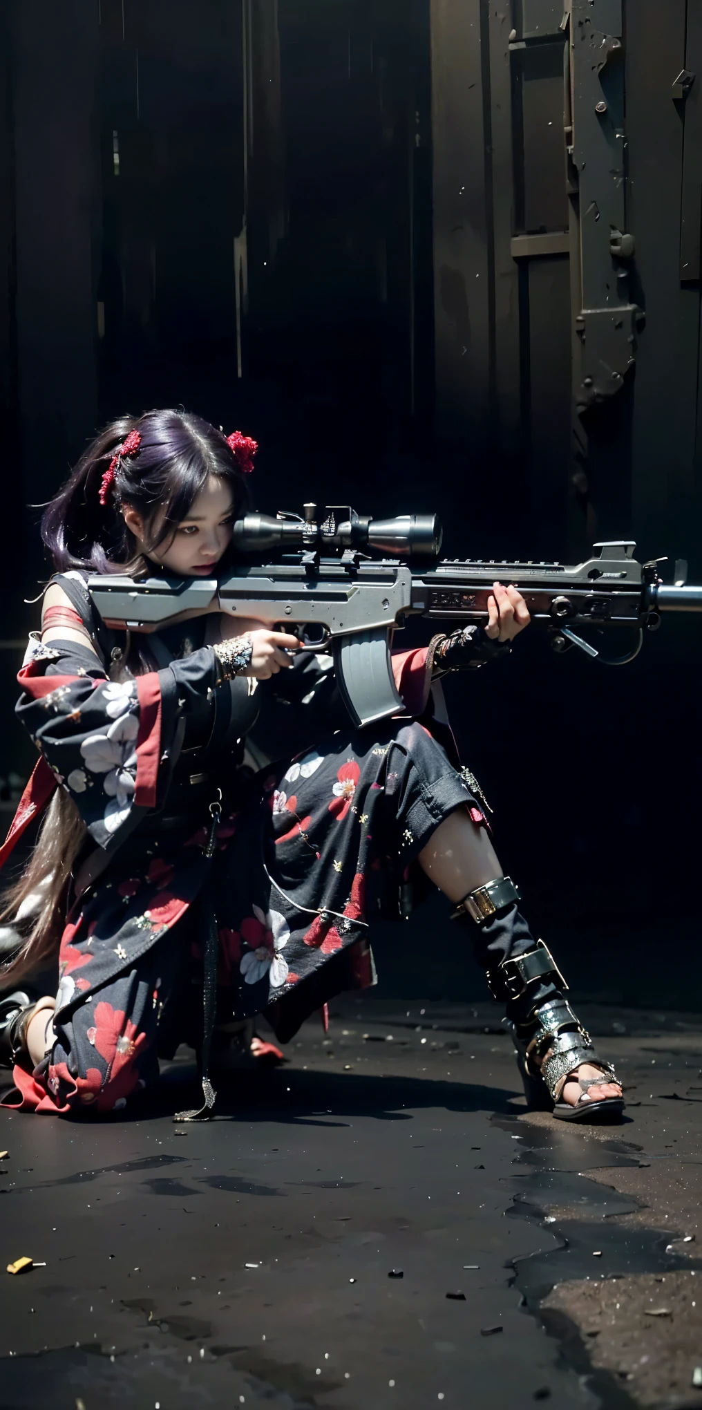 (Completely live action:1.37), (Amazingly realistic textures:1.37), (masterpiece, best quality:1.2), (8k uhd, 16k, 32k, ultra high res), amazingly realistic skin, amazingly realistic photo, superrealism, (photorealistic:1.37), (RAW photo), ultimately realistic, (ultimately realistic all details), (ultimately realistic all textures), super realistic lighting, super realistic shadow, (japanese girl:1.5), ((young face)), smiling, happy, super realistic face, ultimately realistic skin, ultimately realistic eyes, (mascara:1.35)ultimately realistic background, ultimately realistic detail up, kkw-ph1, ((drooping eyes, cyberpunk-style cyborg girl, amazingly intricate details, Anatomically perfect hands, mechanical body, silver knight armor, ultra glossy texture, purple hair))
