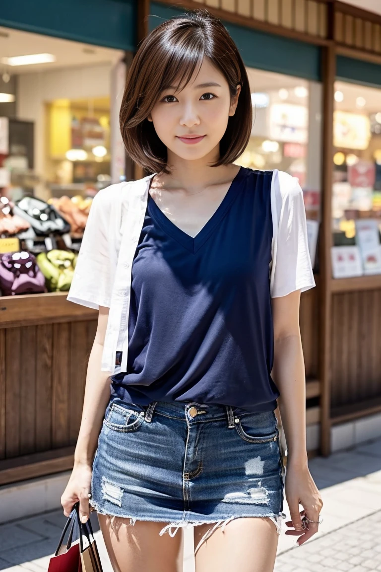 ((8k:1.27)、Highest quality、masterpiece、Ultra-high resolution:1.2)Photo Beautiful Japan woman (Comfortable:1.1) (Grey clothes:1.21) Designed by Greg Rutkowski and Alphonse Mucha Exquisite Elegance、Fantasy、detailed、geometry、Gradient lighting、One Girl、26 years old、Delicate skin、Looking at the audience、Brown eyes、(Flaxen short hair:1.2)、(Small breasts:1.0)、(middle breast wheel:0.8)、(Photorealistic:1.4)、(Highest quality:1.0)、(Ultra-high resolution:1.0)、(Without the use of hands:1.0)、8k、RAW Photos、 (Representative Song: 0.2), (Pure Eros Face_v1:0.5)、Tight clothing、tote bag、No sleeve、one piece、No sleeve、See through、smile、necklace、Linen Material、shirt、Ginza 4th Street、after work、evening、Business Fashion、Parted bangs、Hair is tied、A kind smile、Bust biting into the belt of the bag、Small breasts、Please stand up straight.、On the chest、