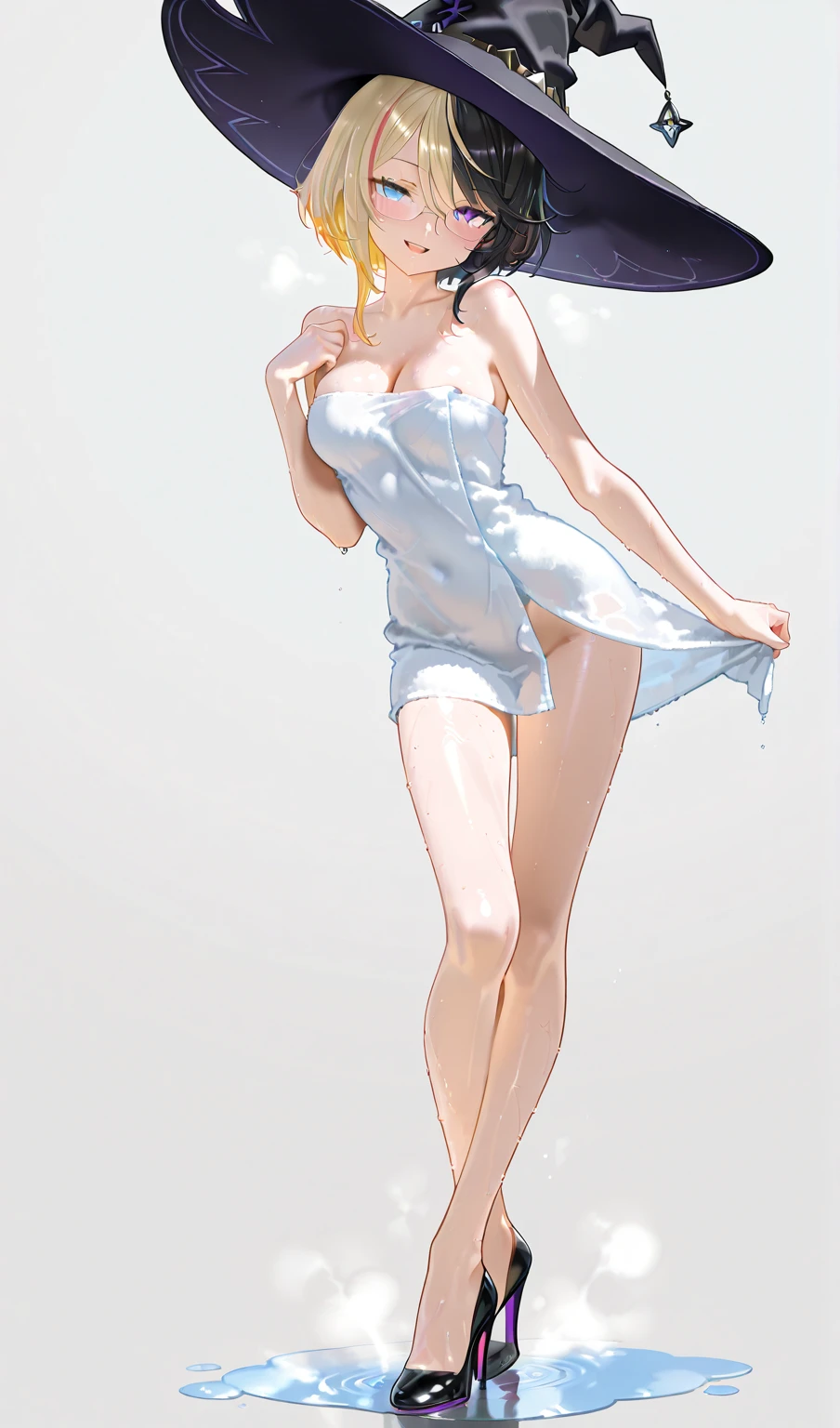 ,Big Breasts,Happy, Sundress, abundant,Gradient, extreme,color, Extreme,detail, Clear light perception, butt, (many, Impressionism, painting), Anime Characters,Fluid between thighs,flowing liquid,Disheveled,Clothing that fits snugly,broken,Chest contour,(((Wet clothing))),Tube Top,(((Ultra-thin clothing))),(Body model),((Flesh outline)),Grinning, blush,Hyperactive expression,Cover the crotch
