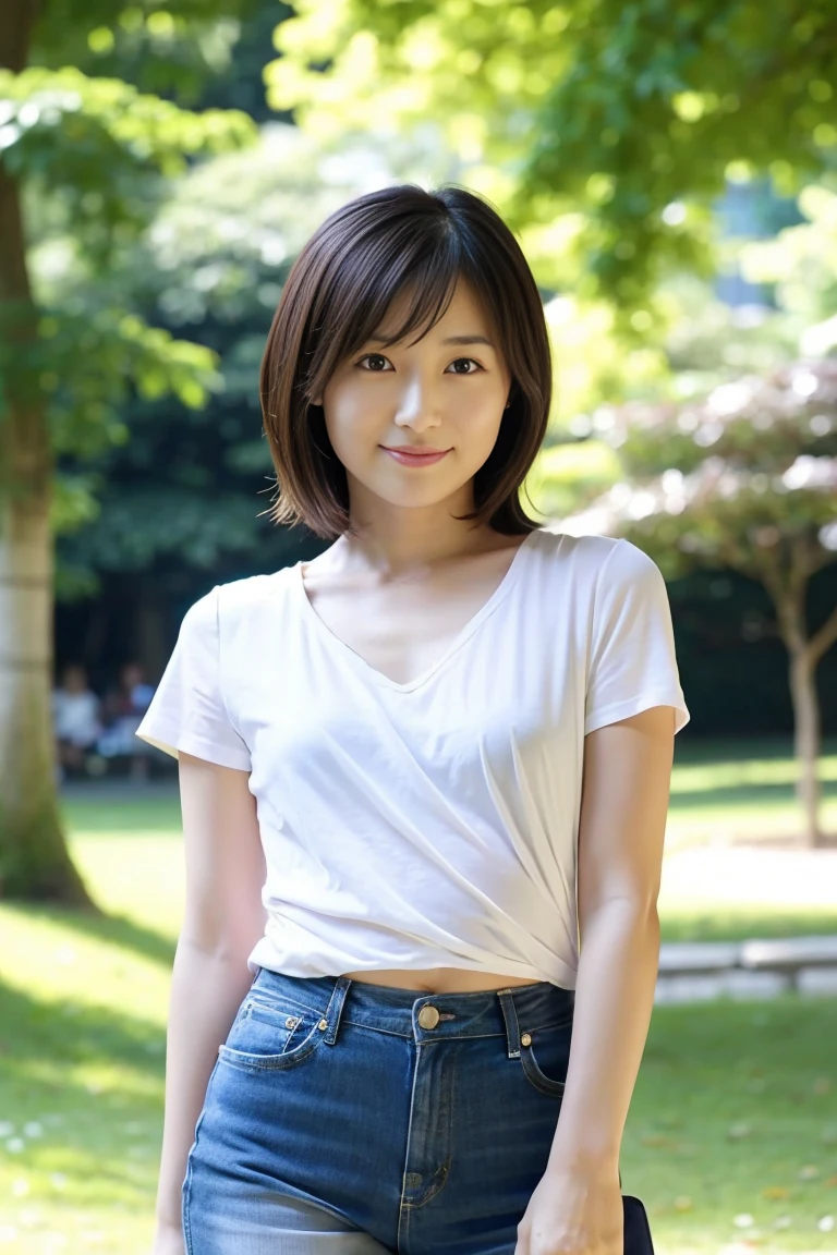 (Woman sitting on the grass holding her knees:1.3、Picnic in a sunny park:1.2)、(Realistic、Like a photograph、Live Action、8k, Realistic, RAW Photos, Best image quality: 1.4), Single-lens reflex camera、RAW Photos, Highest quality, Realistic, Very detailed CG Unity 8k wallpaper, Written boundary depth, Cinematic Light, Lens flare, Ray Tracing, Realistic background、(T-shirts:1.2、(Wear a skirt:1.5、Panty shot、Detailed panties))、((Ultra-dense skin))、、((whole body:1.5)),lunch time:1.1、smile、(short hair、Shortcuts:1.3)、I like that style、stylish、Very detailed、Pay attention to the details、Perfect outfit、(Sunburned skin)、Beautiful legs:1.1,Anatomically correct body、Accurate Fingers、Sitting
