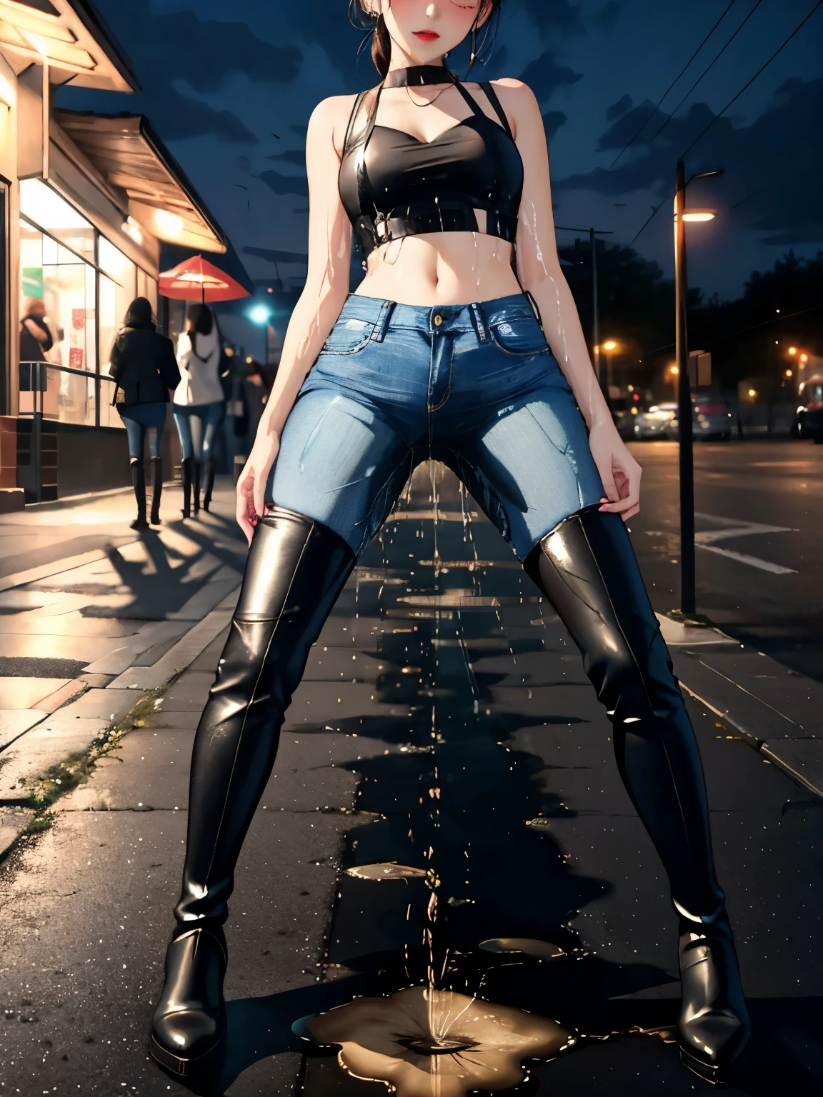 Standing on the extremely hot street,Wearing shorts,Chest gemstones,Skinny girl(10 years old),Cyberpunk dragons,Pinkish white scales,Perfect fingers,Feet are clawed and wear black plastic sandals,Detailed and true,High Detail,high quality,High-resolution photos,Real and perfect eyes,Detailed paw,Real and detailed scales,Claws,clear visual artwork,Five finger hand,Top quality,32k,Ultra high quality,Hot weather,Hot expression,CG Art:Close-up of claws and toes,