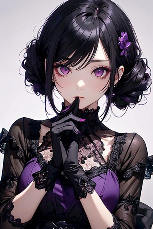 Girl, purple eyes, dark hair