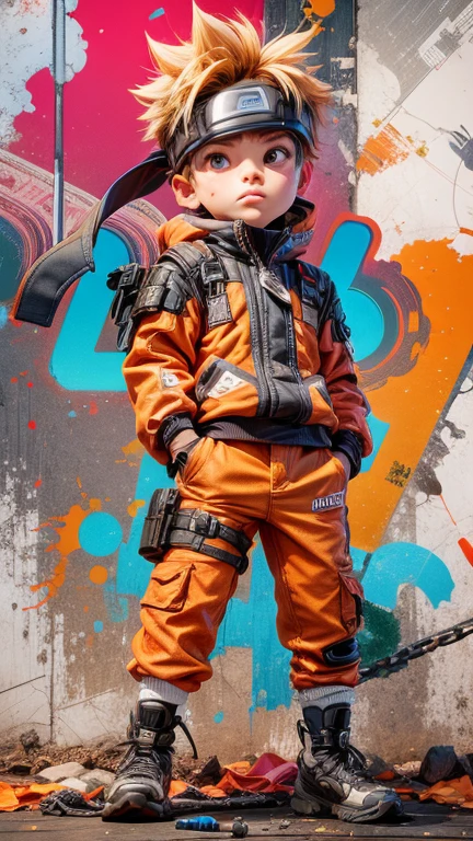 machinery, Mecha, 1boy, male focus, solo, male child, jacket, helmet, sitting, orange jacket, gloves, black gloves, brown hair, hood, pants, hair between eyes, child, looking at viewer, shoes, long sleeves, black pants, orange eyes, Wearing an orange hat, a cute child ,16k,HD,Master works, exquisite visuals,
